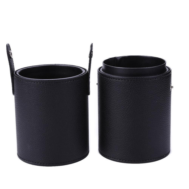 Simple Leather Makeup Brush Holder Cup Travel Cosmetic Pens Storage Organiz