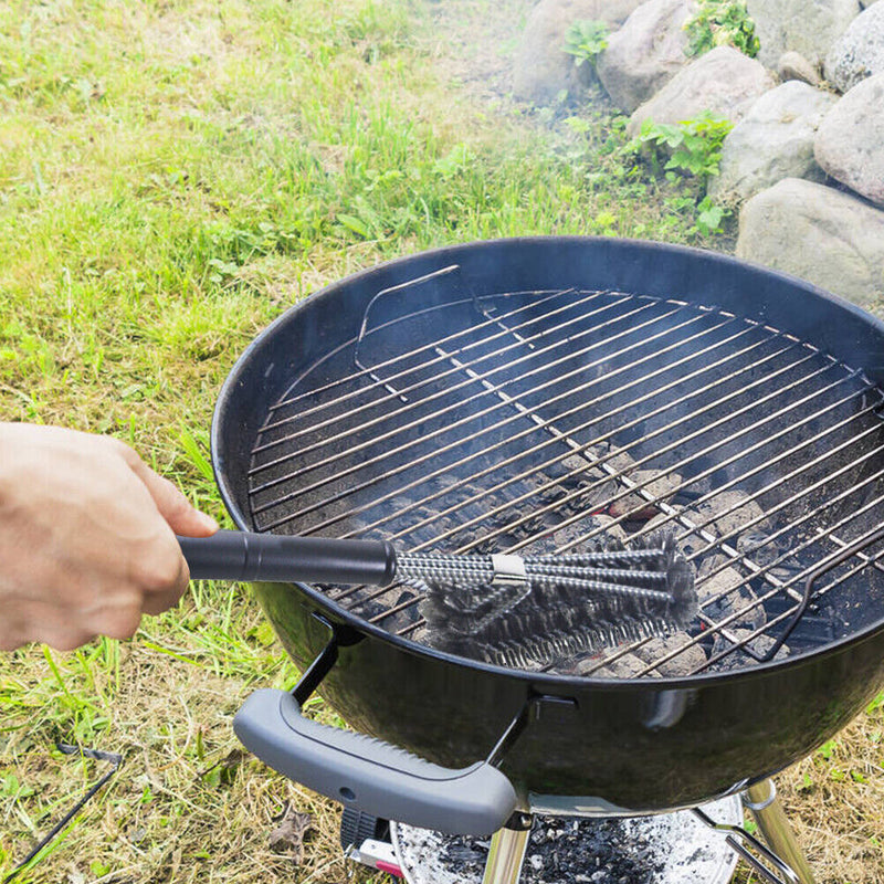 BBQ Grill Barbecue Kit Cleaning Brush Steel Wire Camping Cooking Cleaner Tools
