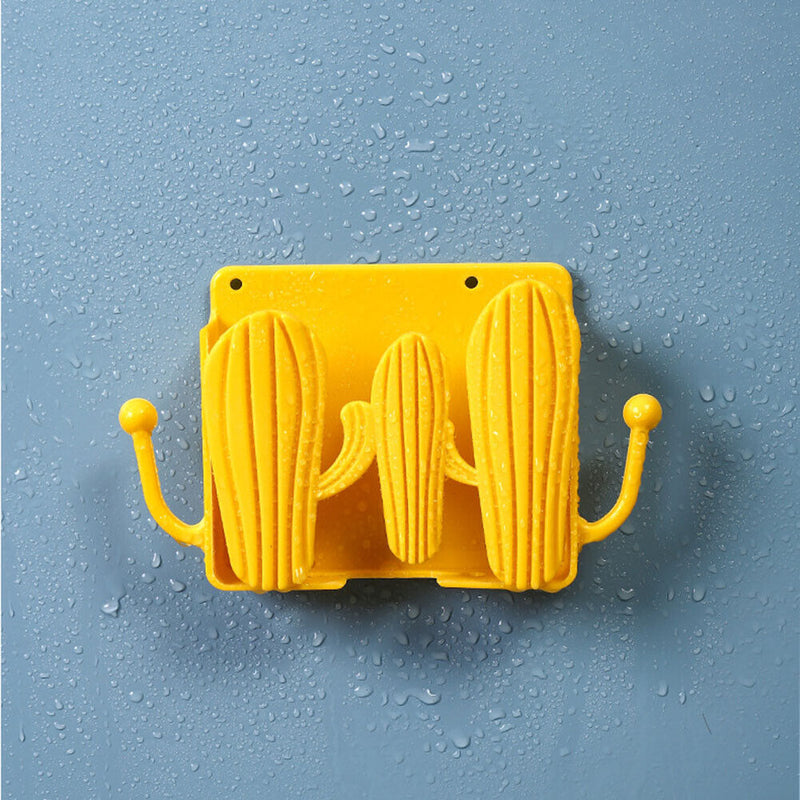 Punch Free Wall Storage Box Remote Control Phone Charging Holder (Yellow) Newly