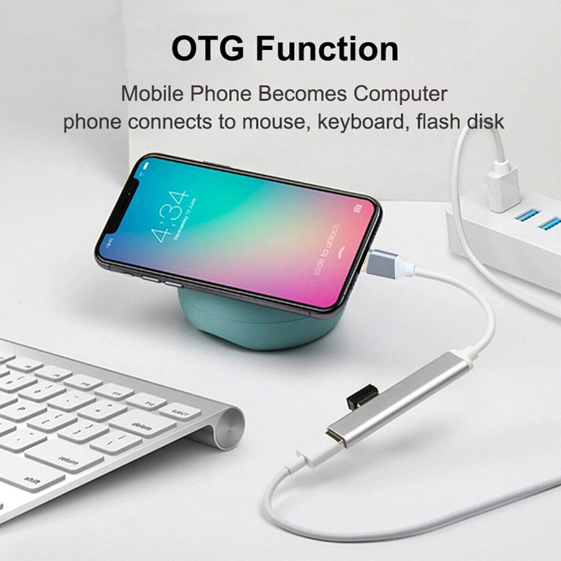 5Gbps USB HUB Extender 4 Port Multi USB 3.0 USB 2.0 Splitter Adapter (Grey)