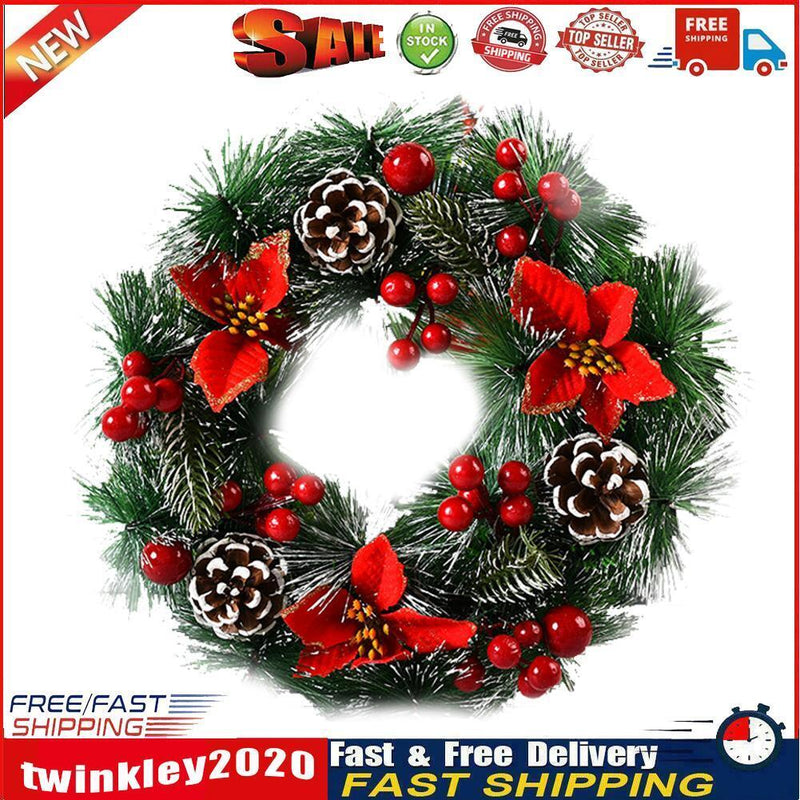 Exquisite Garland Decorative Wreath Door Hanging Christmas Tree Decor (C) Newly