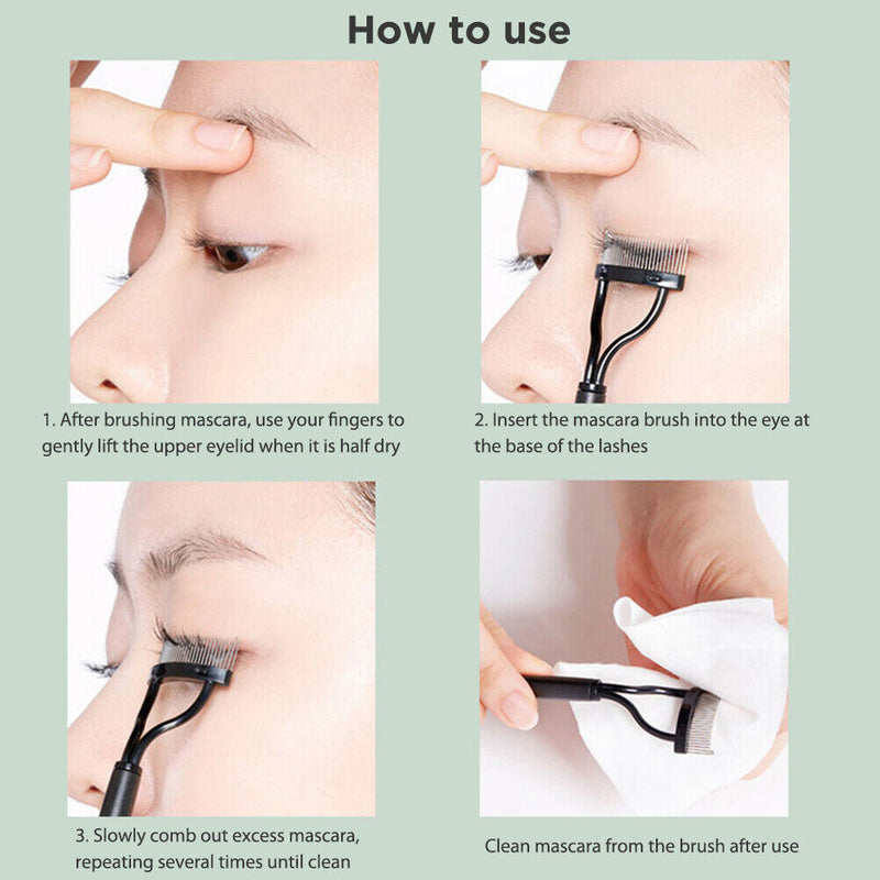 Steel Eyelash Separator Comb Eyelash Brush Comb Gifts for Beauty Makeup Cosmetic