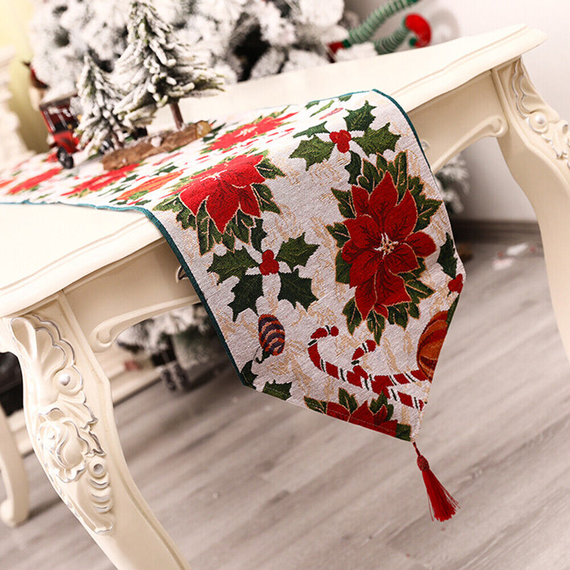 Printed Table Flag Embroidered Table Cloth Runner Christmas Party Decorations