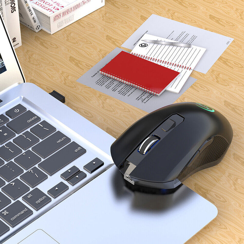 2.4Ghz Wireless Mouse 2400DPI 7-Color Computer Optical Mice + USB for Laptop PC