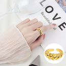 Trendy Creative Party Gift French Croissant Ring Adjustable Twill Opening