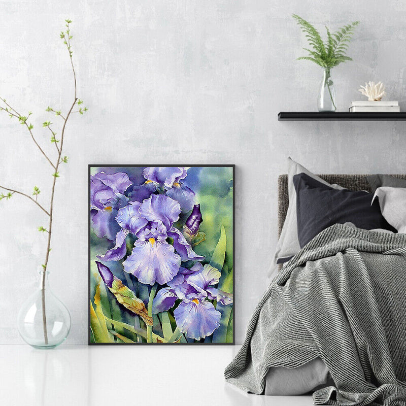 Iris Oil Paint By Numbers Kits DIY Handpainted on Canvas Wall Art Picture Cra