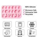 Fondant Moulds Easter Egg & Bunny Chocolate Cake Molds 18 Cavities (Pink)