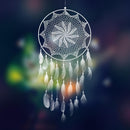 Large Ring 16.14" Handmade White Flower Dream Catcher with Feathers Art