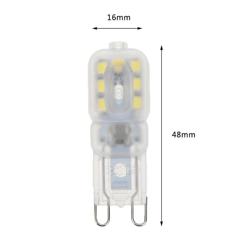 G9 LED Lamp AC 220V 3W SMD2835 LED Bulb for Chandelier Light (White) Newly