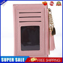 Fashion Women PU Leather Wallet Card Holder Love Tassel Mini Purse (Pink)
