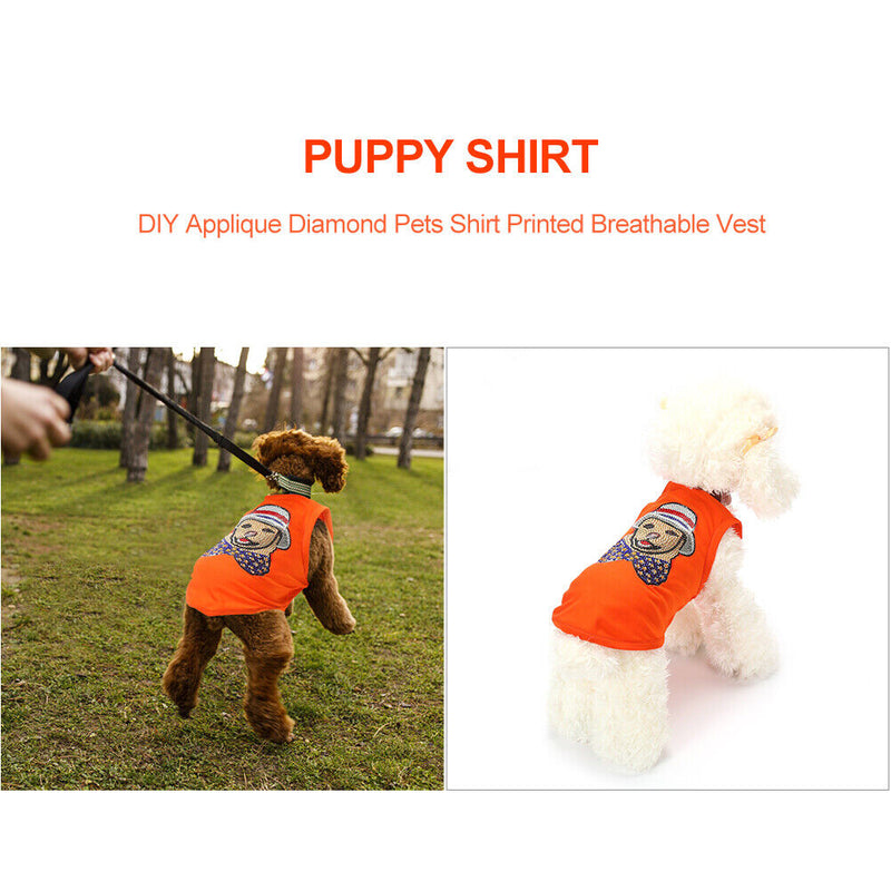 DIY Applique Diamond Vest Breathable Clothing Thin Puppy Clothes Pet Supplies