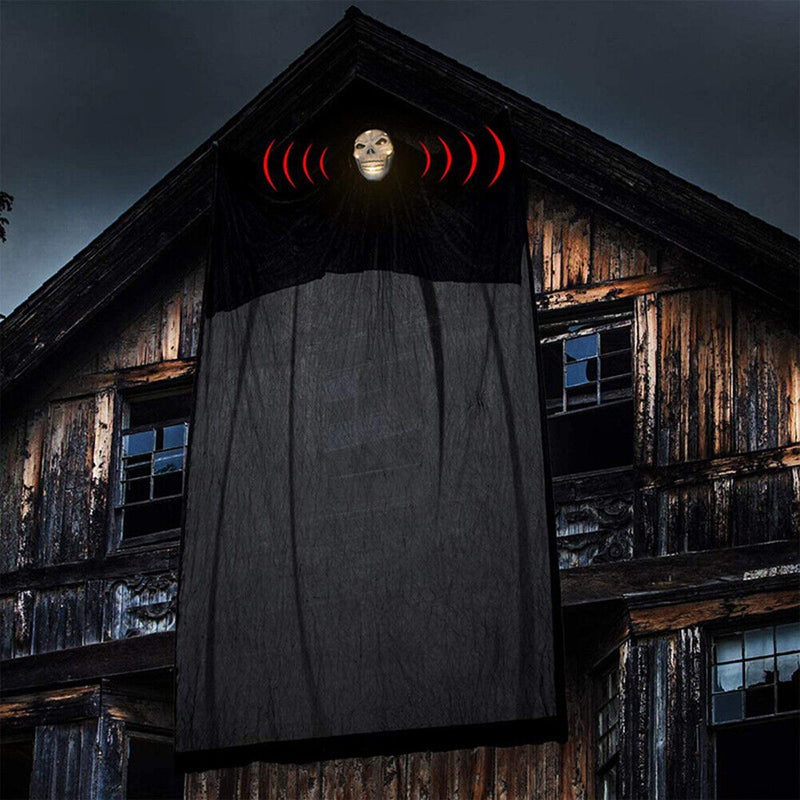 Hanging Luminous Ghost with Scary Voice Outdoor Halloween Specter Decor