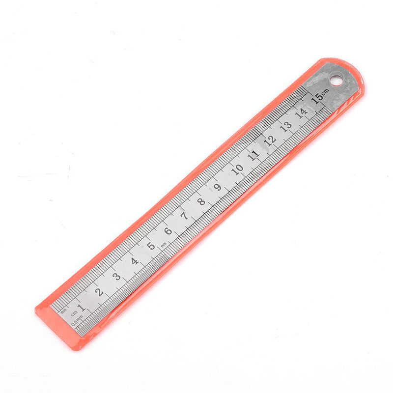 Stainless Steel Metal Straight Ruler Double Sided Measuring Tool (150mm) Newly