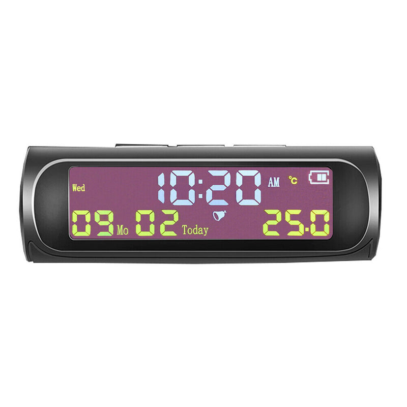 AN01 TPMS Look Solar Car Digital Clock with Date In-Car Temperature Display