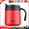 350ml Stainless Steel Vacuum Flask Handle Lid Portable Water Cup (Red) Newly