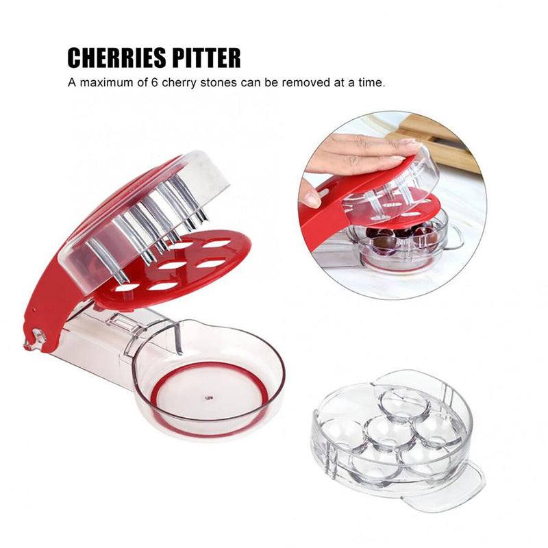 Cherry Pitter - Olive Seed Cherry Stone Pit Pitting Device with 6 Groove