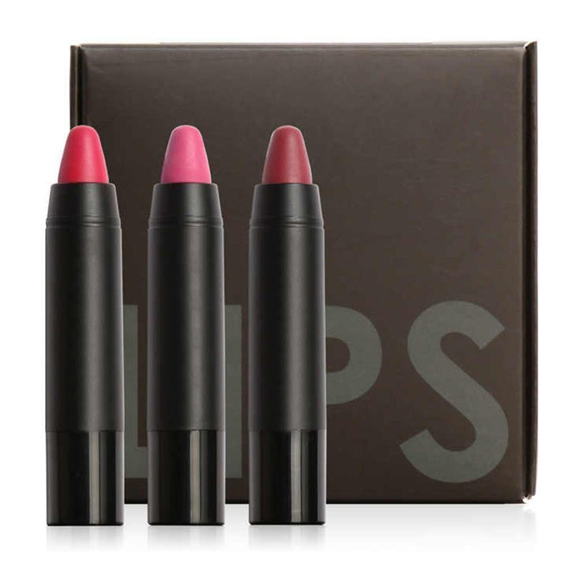 3pcs Matte Silky Lipsticks Set Long Lasting Waterproof Makeup Cosmetics(04)