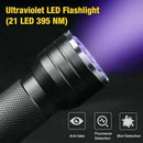 Purple Light LED 21Lamp Beads Black Light Flashlight Torch UV Flashlight