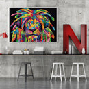 DIY Paint By Number Kit Frameless Colorful Lion Animals Handpainted Canvas Decor