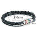 Leather Braided Lovers Pride Rainbow Bracelets Titanium Les Jewelry R3K9