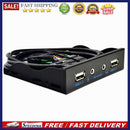 3.5 inch 9Pin to 4 Port HUB Floppy Bay 2 USB 2.0 HD Audio 3.5mm Front Panel Rack