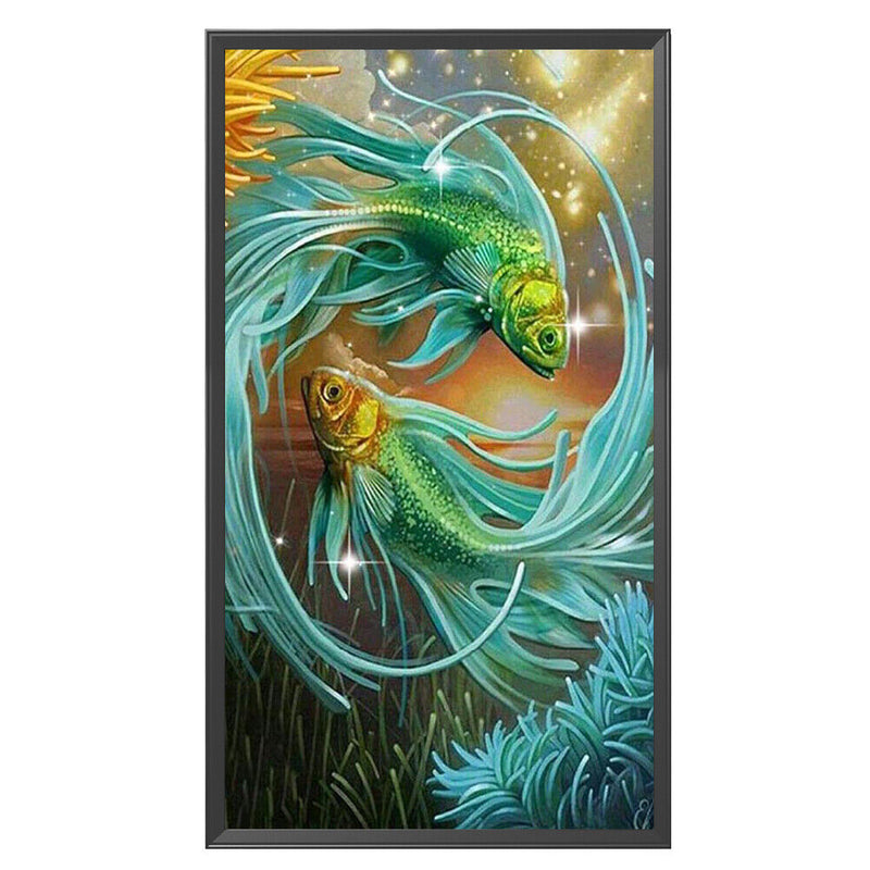 Cross Stitch Kits 11CT Stamped DIY Fish Full Embroidery Craft