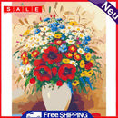 DIY Paint By Number Kit Frameless Colorful Flowers Canvas Handpainted Handcraft