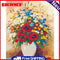 DIY Paint By Number Kit Frameless Colorful Flowers Canvas Handpainted Handcraft