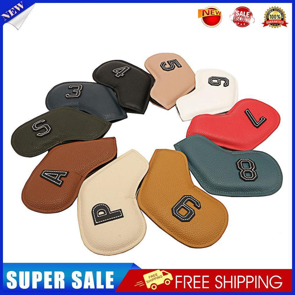 10x Golf Club Head Cover Leather Rod Head Protective Case Sleeve (Regular)