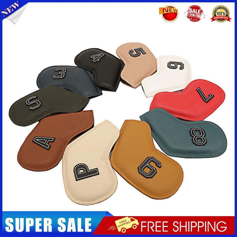 10x Golf Club Head Cover Leather Rod Head Protective Case Sleeve (Regular)