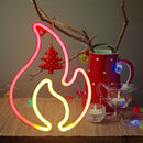 Fire Flame Neon Sign Light LED Hanging Wall Night Lamp Decor (Red White) Newly
