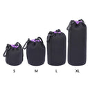Neoprene Camera Lens Pouch Drawstring Waterproof Shockproof Soft Bag (S-XL)