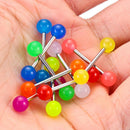 Piercing Hip Hop Cool Rock Punk Luminous Barbell Tongue Rings For 10pcs/set