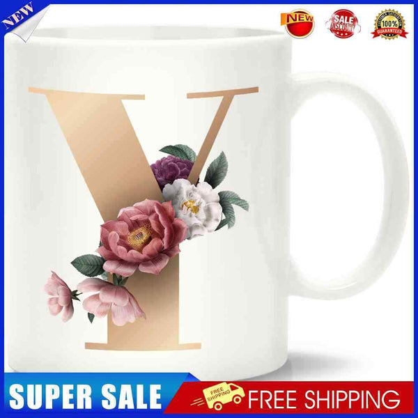 Unique Creative Ceramic Coffee Mugs with Letter Y Drinks Water Container