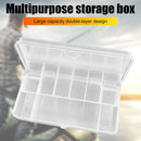 11 Compartments Fishing Box Double Layer Lure Hook Storage Case (Clear) Newly
