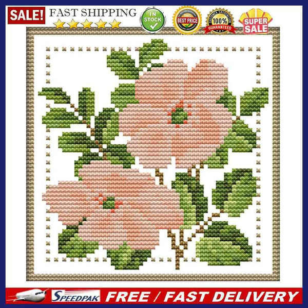 12 Months Flower Cross Stitch 14CT Stamped Canvas Printing Embroidery DIY Kit
