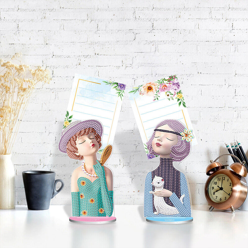 2pcs Diamond Painting Note Holder Valentine Gift Card Table Stand (BQJ03)