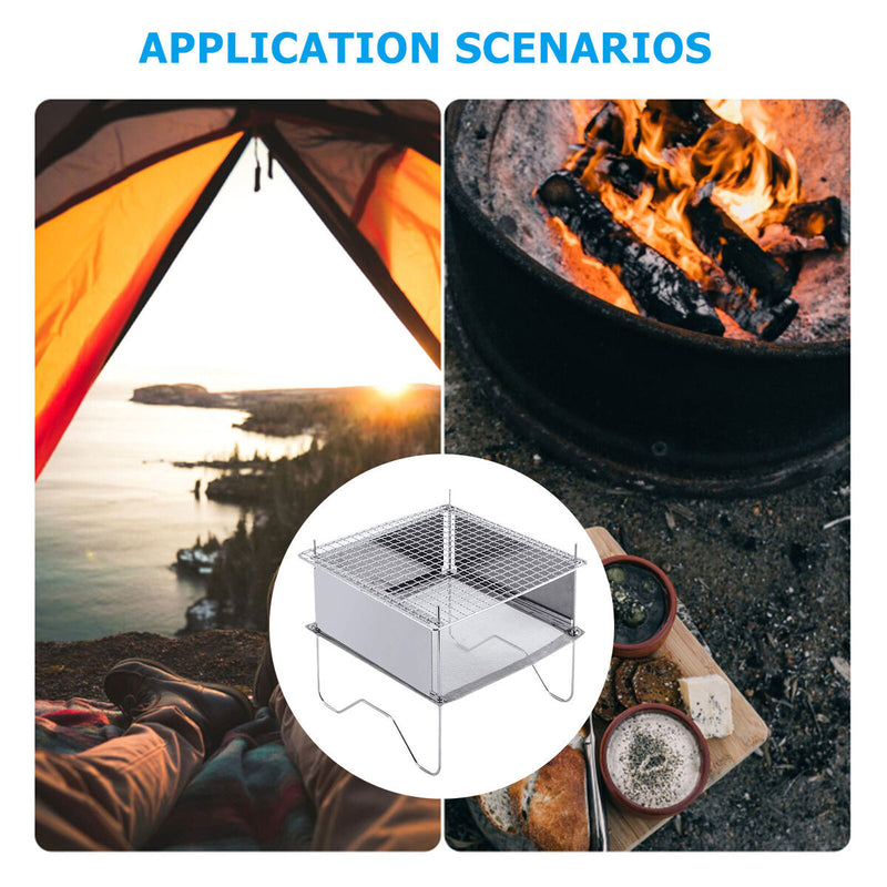 Outdoor Folding Camping Grill Durable Stainless Steel Mini Stove for Tourist