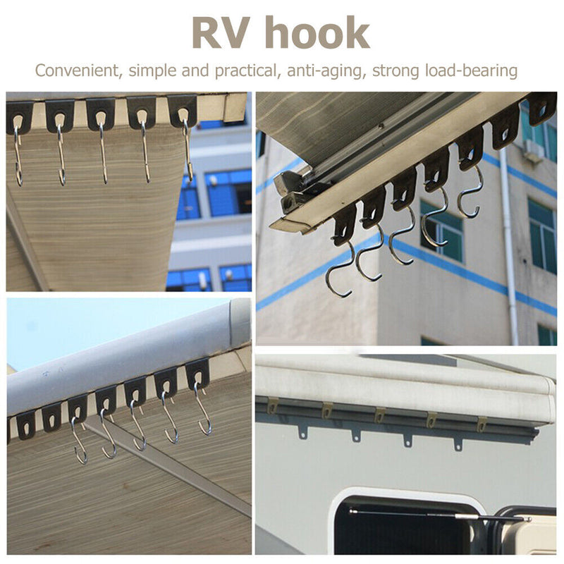 5pcs Caravan Clothes Hook Awning Hanger Holder Car Accessories Black for Ca