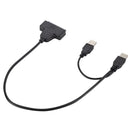 USB 2.0 to 2.5inch HDD 7+15pin SATA Hard Drive Cable Adapter for SATA SSD & HDD