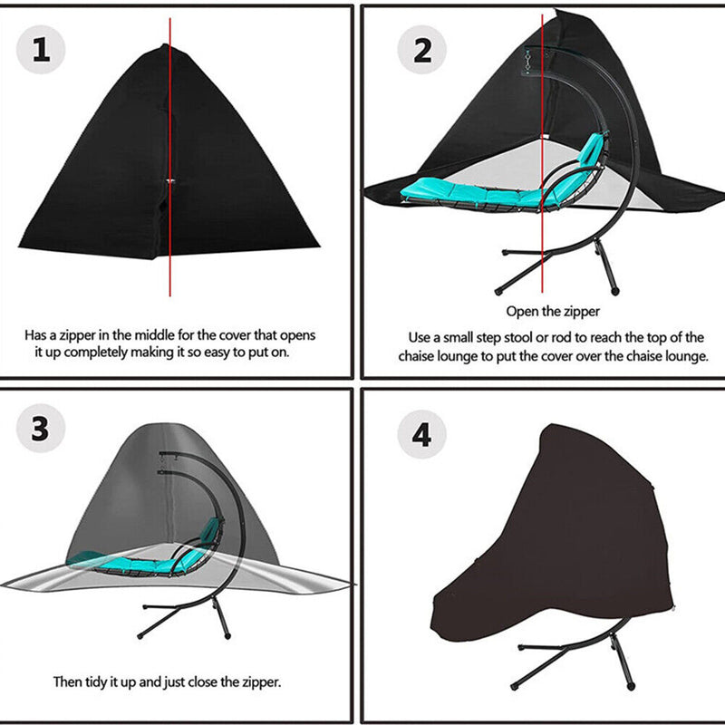 Outdoor Hanging Chaise Lounge Covers Waterproof Patio Curved Swing Chair Co