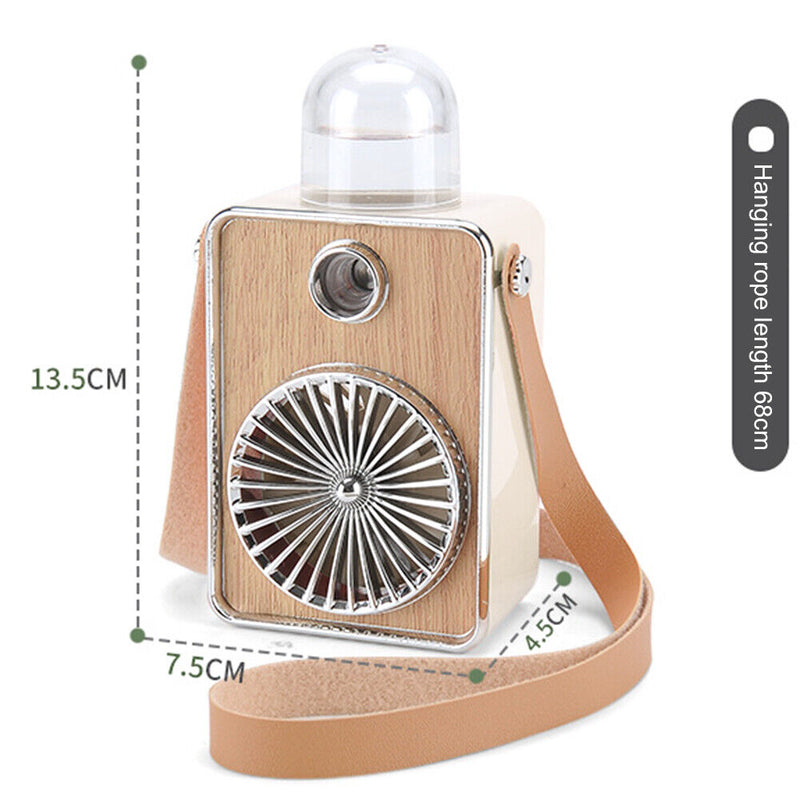 Air Cooling Spraying Hanging Neck Fan Mute Personal Humidifier Fans (White)