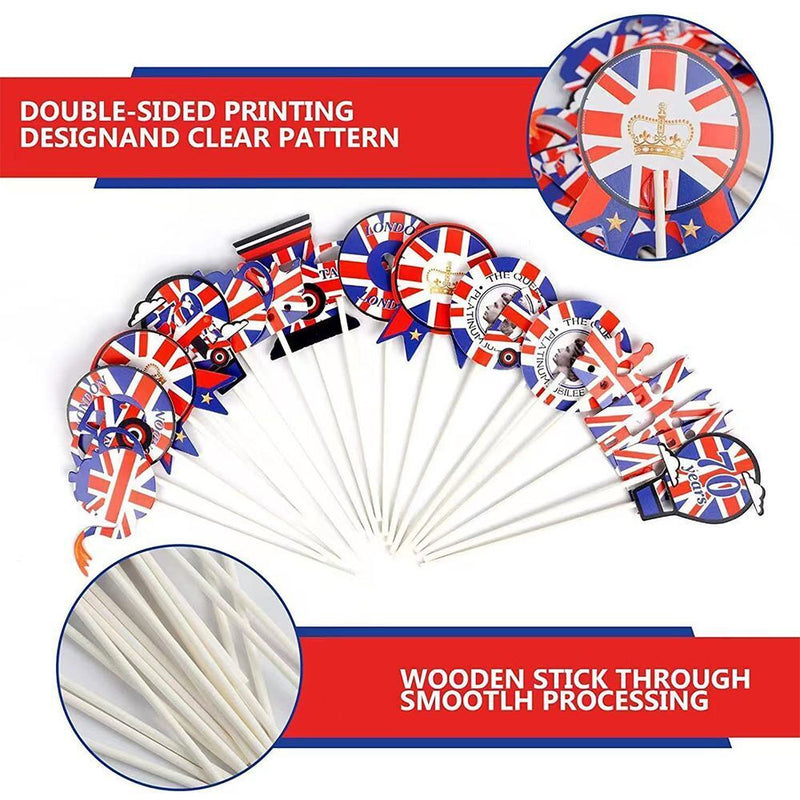 Decorations 70th Anniversary Queen Elizabeth Platinum Jubilee Cake Toppers