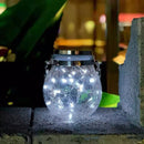 LED Solar Lamp Cracked Glass Ball Hanging Light Garden Decor (White 30LED) Newly