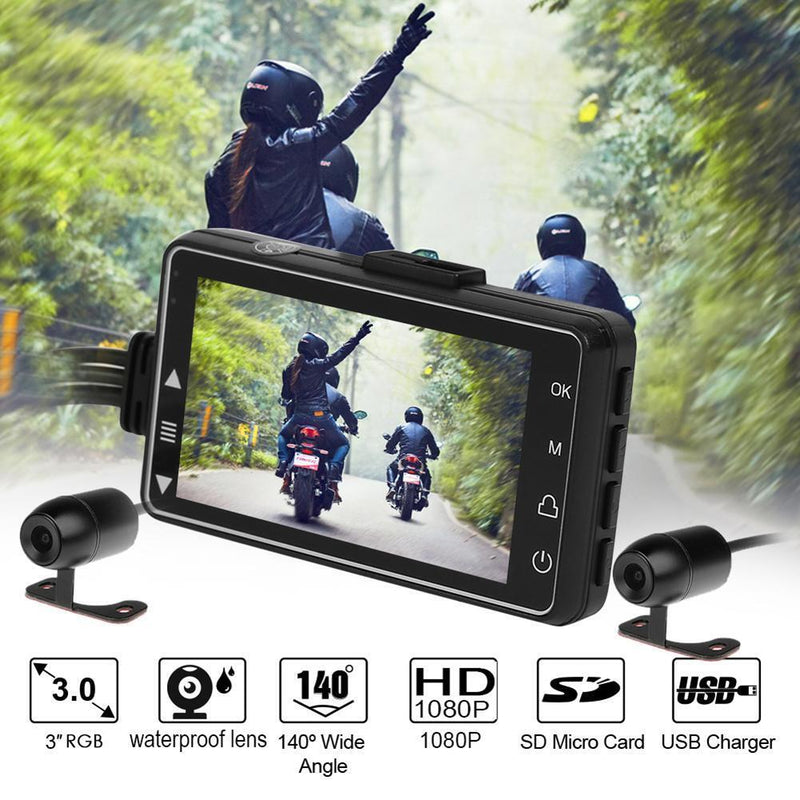 SE300 Motorcycle DVR Front+Rear View Motorcycle Dash Cam Video Recorder Newly