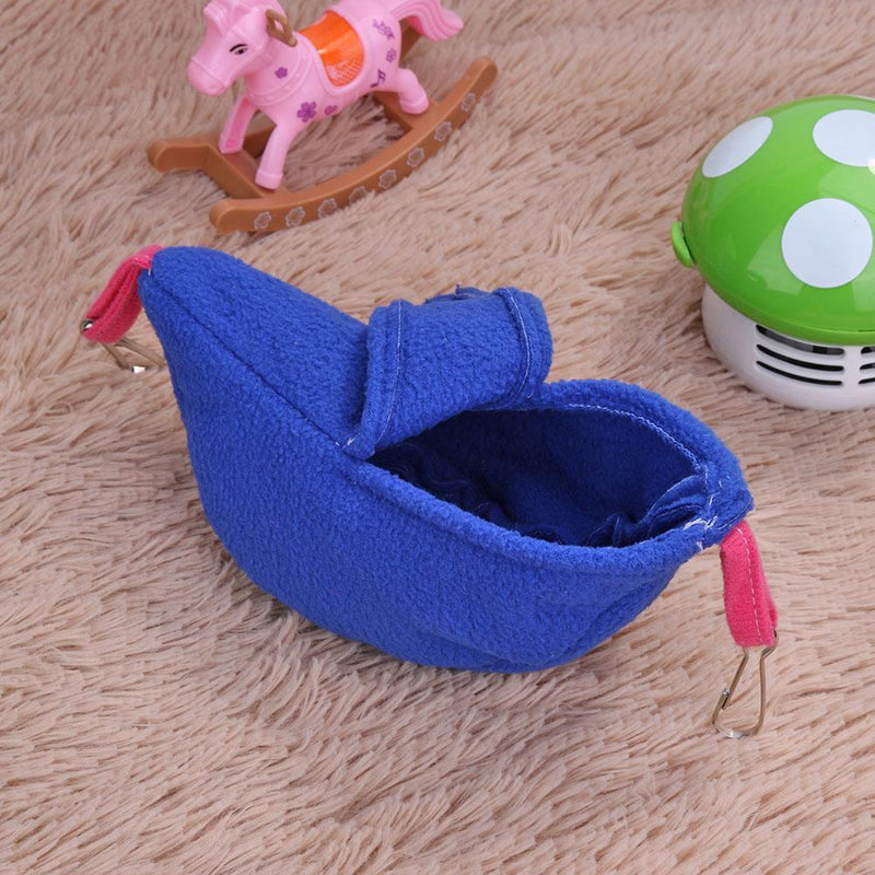 Warm Banana Hamster Hammock Hang Cage Pet Birds Sleeping Nest House (Blue)