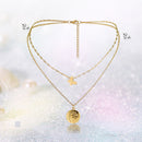 Fashion Jewelry Portrait Butterfly Pendant Female Double Layer Necklace Choker