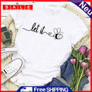 Fashion Let It Bee Short Sleeve T-Shirt (White L) -02838