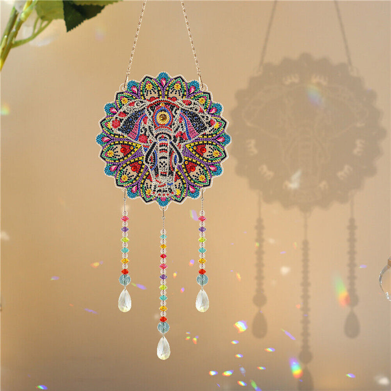 DIY Crystal Prism Teardrop Pendant Diamond Painting Kit Wind Chime (PFL02) Newly