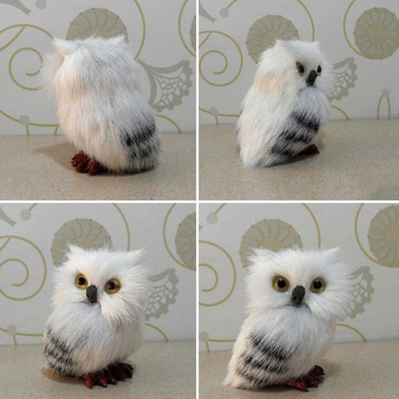 Cute Lovely Owl White Black Furry Christmas Bird Ornament Decoration hot.